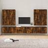 8 Piece Smoked Oak TV Cabinet Set - Stylish & Practical Design