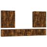 8 Piece Smoked Oak TV Cabinet Set - Stylish & Practical Design