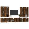 8 Piece Smoked Oak TV Cabinet Set - Stylish & Practical Design