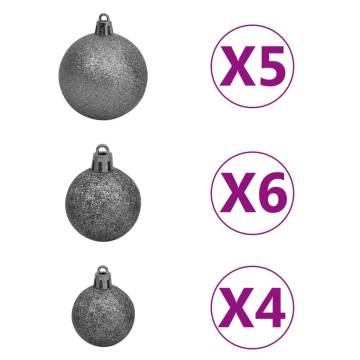 Artificial Christmas Tree with LEDs & Ball Set - 120 cm