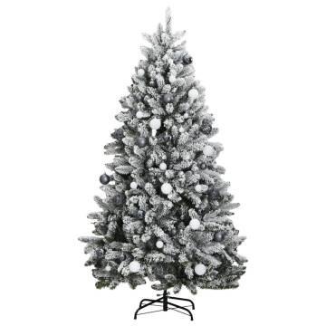 180cm Hinged Artificial Christmas Tree with 300 LEDs & Ball Set