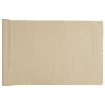 Balcony Screen Oxford Fabric 75x600 cm - Beige Waterproof Shade