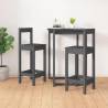 Grey Bar Chairs 2 pcs Solid Wood Pine - Stylish Home Decor