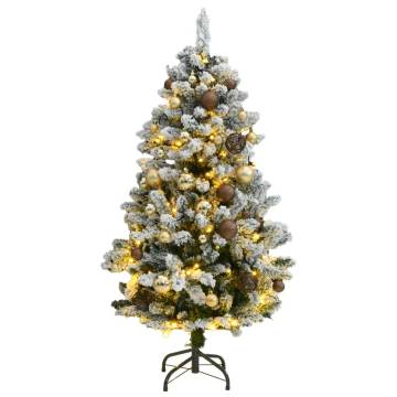 150 cm Artificial Hinged Christmas Tree with 150 LEDs & Balls