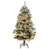 Artificial Hinged Christmas Tree 150 LEDs & Ball Set 150 cm Colour green and white Size 150 cm Quantity in Package 1 Model with leds & gold balls 