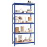 5-Layer Shelves 4 pcs Blue Steel & Engineered Wood - Durable & Versati