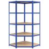 5-Layer Shelves 4 pcs Blue Steel & Engineered Wood - Durable & Versati