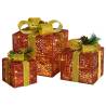 Decorative Christmas Gift Boxes - 3 Pcs Red Indoor/Outdoor