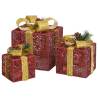 Decorative Christmas Gift Boxes - 3 Pcs Red Indoor/Outdoor