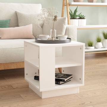 Modern White Coffee Table - 40x40x43 cm - Engineered Wood