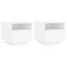 Stylish Bedside Cabinets with LED Lights - 2 pcs White