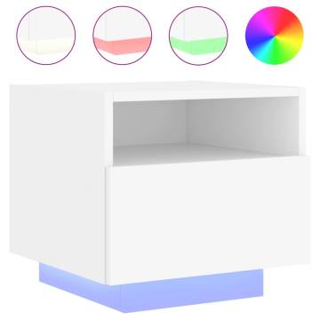 Stylish Bedside Cabinets with LED Lights - 2 pcs White