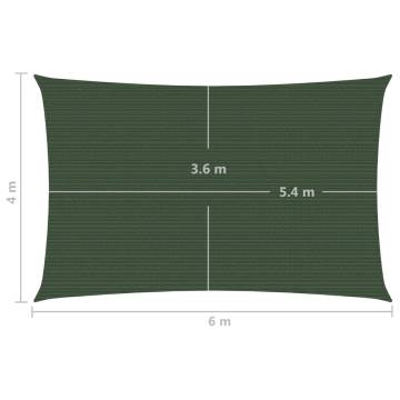 HDPE Dark Green Sunshade Sail 4x6m - UV Protection & Shelter