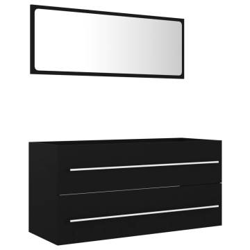 2 Piece Bathroom Furniture Set - Stylish Black Design