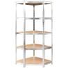 5-Layer Shelves - 4 pcs Silver Steel & Engineered Wood