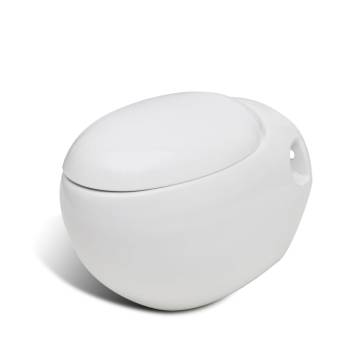 Wall Hung Toilet White - Unique Egg Design for Modern Bathrooms