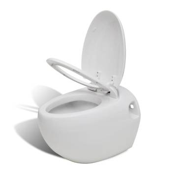 Wall Hung Toilet White - Unique Egg Design for Modern Bathrooms