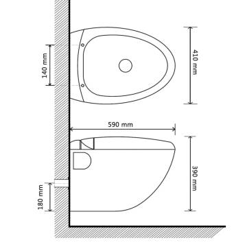 Wall Hung Toilet White - Unique Egg Design for Modern Bathrooms