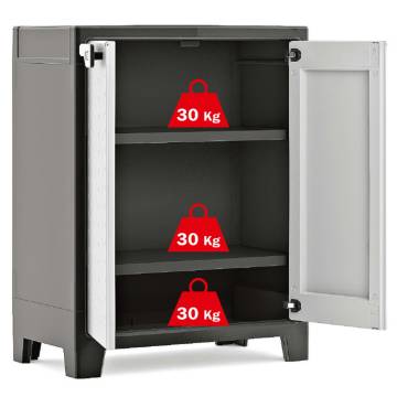 Keter Low Storage Cabinet Titan | Black & Grey | 100 cm