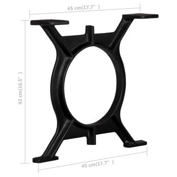 O-Frame Cast Iron Coffee Table Legs - Antique Industrial Style