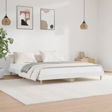 King Size White Bed Frame 150x200 cm | Quality Engineered Wood