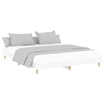 King Size White Bed Frame 150x200 cm | Quality Engineered Wood