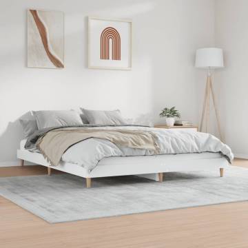 King Size White Bed Frame 150x200 cm | Quality Engineered Wood