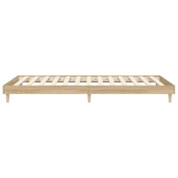 Sonoma Oak Bed Frame 75x190 cm | Durable Engineered Wood