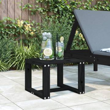 Garden Side Table Black - Solid Pine Wood 40x38 cm | HipoMarket