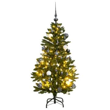 Artificial Hinged Christmas Tree with 150 LEDs & Ball Set - 120 cm