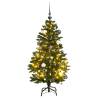 Artificial Hinged Christmas Tree 150 LEDs & Ball Set 120 cm Colour green Size 120 cm Quantity in Package 1 Model with leds & white balls 