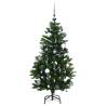 Artificial Hinged Christmas Tree with 150 LEDs & Ball Set - 120 cm