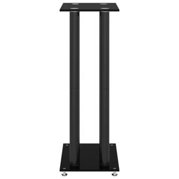 Speaker Stands 2 pcs Black Tempered Glass - Durable Design