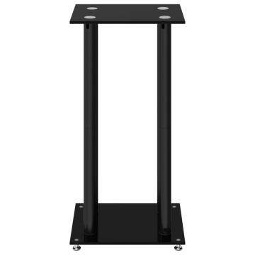 Speaker Stands 2 pcs Black Tempered Glass - Durable Design