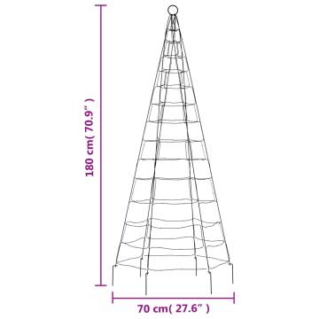 Christmas Tree Light on Flagpole - 200 LEDs Warm White