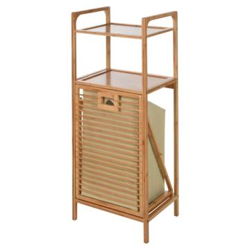 Bathroom Solutions Bamboo Storage Rack with Laundry Basket - 95 cm