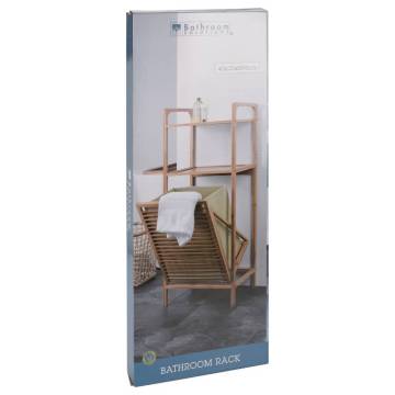 Bathroom Solutions Bamboo Storage Rack with Laundry Basket - 95 cm