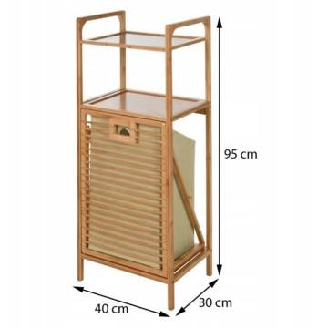 Bathroom Solutions Bamboo Storage Rack with Laundry Basket - 95 cm