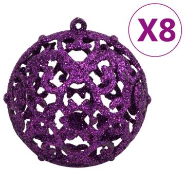 111 Piece Purple Christmas Bauble Set - Shatterproof Decor