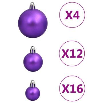 111 Piece Purple Christmas Bauble Set - Shatterproof Decor