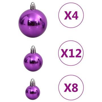 111 Piece Purple Christmas Bauble Set - Shatterproof Decor