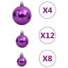 111 Piece Purple Christmas Bauble Set - Shatterproof Decor