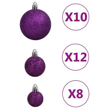 111 Piece Purple Christmas Bauble Set - Shatterproof Decor