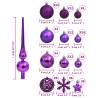 111 Piece Purple Christmas Bauble Set - Shatterproof Decor