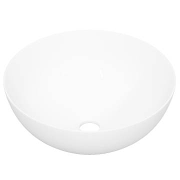 Elegant White Ceramic Round Wash Basin - 36x15 cm