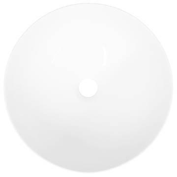 Elegant White Ceramic Round Wash Basin - 36x15 cm