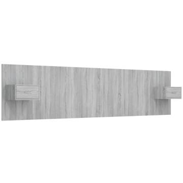 Stylish Grey Sonoma Bed Headboard with Cabinets - Hipo Market