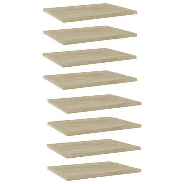 Bookshelf Boards 8 pcs - Sonoma Oak Engineered Wood (40x30x1.5 cm)