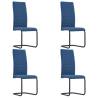 Cantilever Dining Chairs - Set of 4 Blue Fabric | Hipo Market