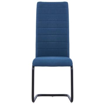 Cantilever Dining Chairs - Set of 4 Blue Fabric | Hipo Market